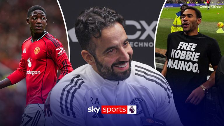 Amorim on Mainoo t-shirt