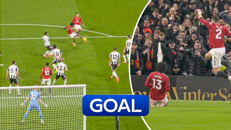 Man United vs Newcastle: Patrick Dorgu scores stunning volley to open scoring vs Magpies!