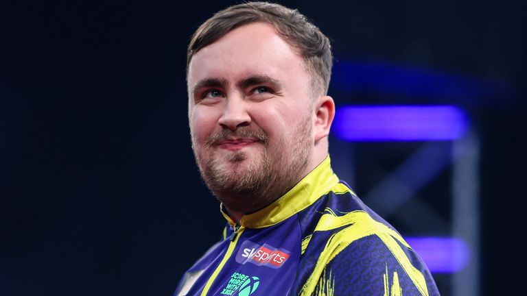 Luke Littler at the Bahrain Darts Masters