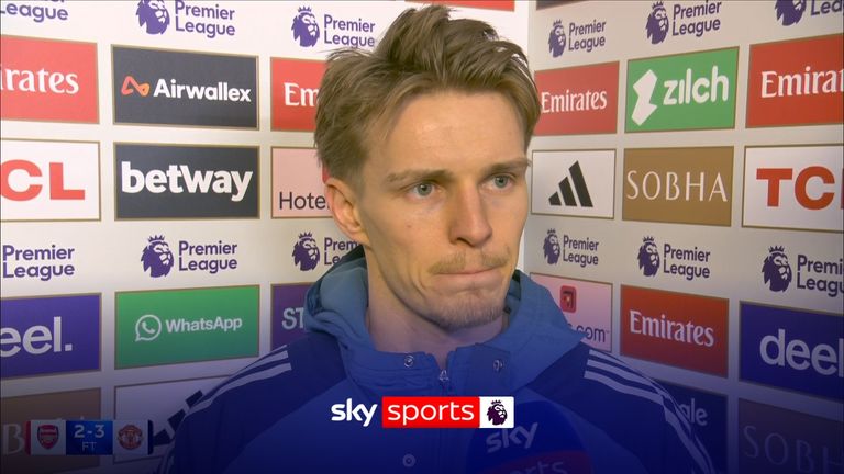 Arsenal captain Martin Odegaard was left despondent following their 3-2 defeat against Manchester United.