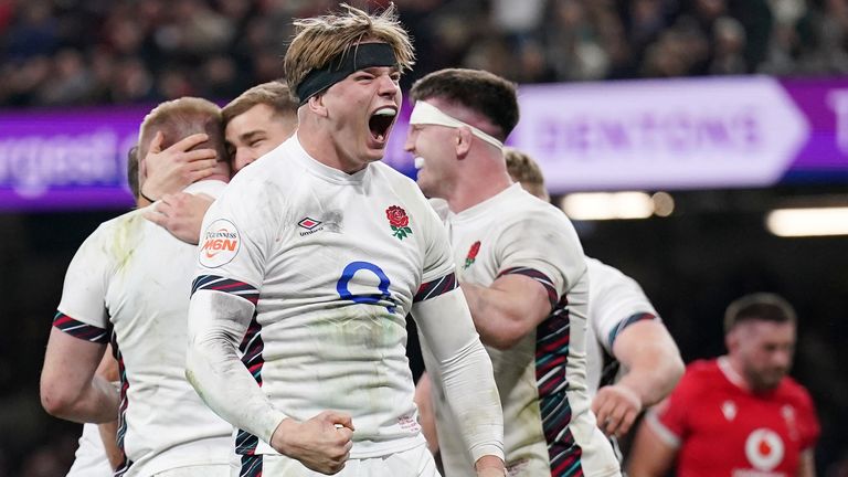 Henry Pollock scored two tries on debut as England thrashed Wales to keep slim Six Nations title hopes alive