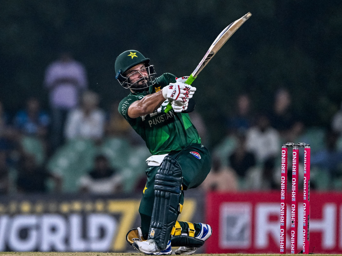 Pakistan's Sahibzada Farhan plays a shot during the first Twenty20 international cricket match between Sri Lanka and Pakistan at the Rangiri Dambulla International Stadium in Dambulla on January 7, 2026. Photo: AFP