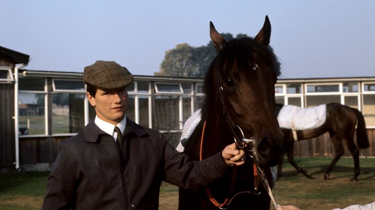 'Mill Reef', with trainer, Ian A Balding at Newbury