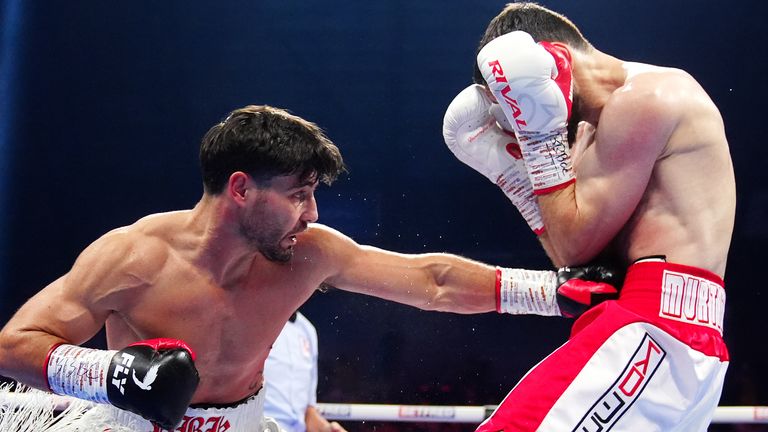 Josh Kelly in action against Bakhram Murtazaliev [PA images]
