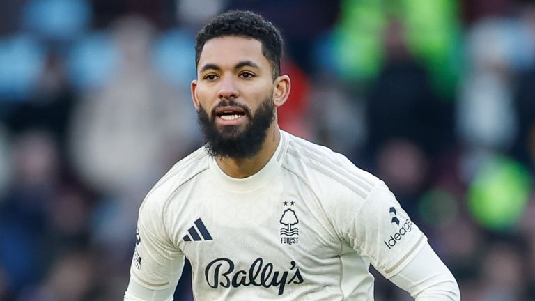 Nottingham Forest's Douglas Luiz during a Premier League match at Villa Park