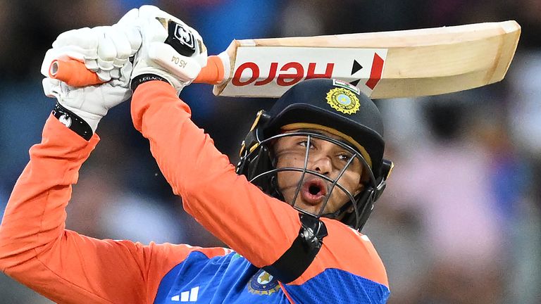 India's Abhishek Sharma, T20 cricket (Associated Press)