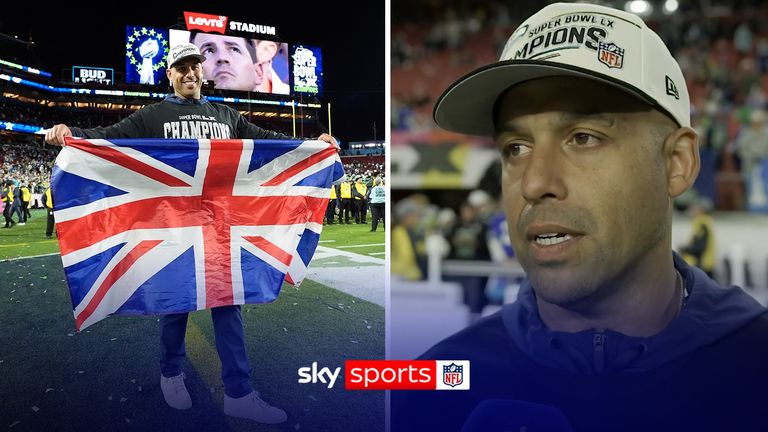 Seattle's defensive coordinator Aden Durde was in buoyant mood after he became the first British coach to win a Super Bowl.