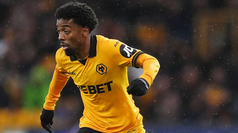 Angel Gomes in action for Wolves on his first Premier League start against Chelsea