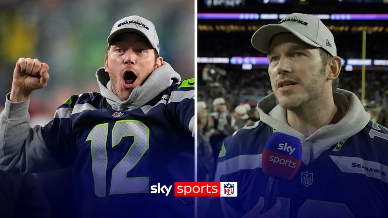 Actor Chris Pratt was thrilled as he celebrated his side the Seattle Seahawks beating the New England Patriots at Super Bowl 60.