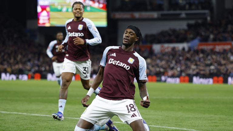Tammy Abraham celebrates his opener against Newcastle