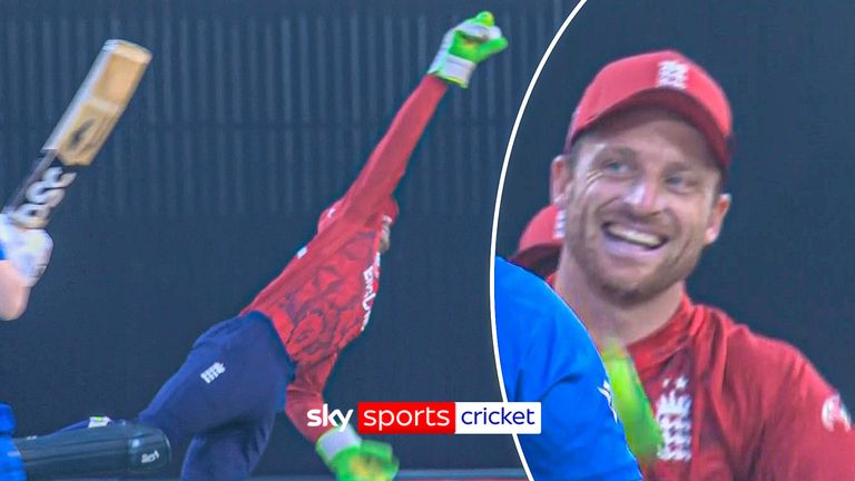 Buttler claims brilliant grab.