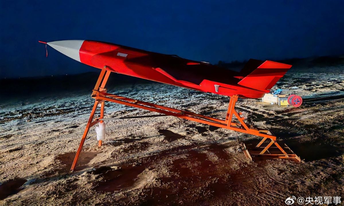 A 3D-printed minimalist turbojet engine independently developed by the Aero Engine Corporation of China (AECC) has completed its first flight test, AECC announces on November 13, 2025. Photo: Screenshot from the military channel of China Central Television/ global times