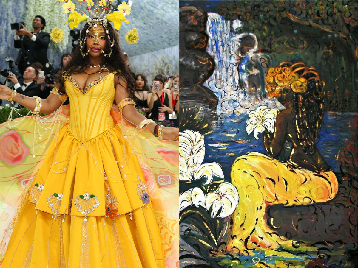SZA in Emily Adams Bode Aujla (AFP) inspired by Oxum (Joana Lana