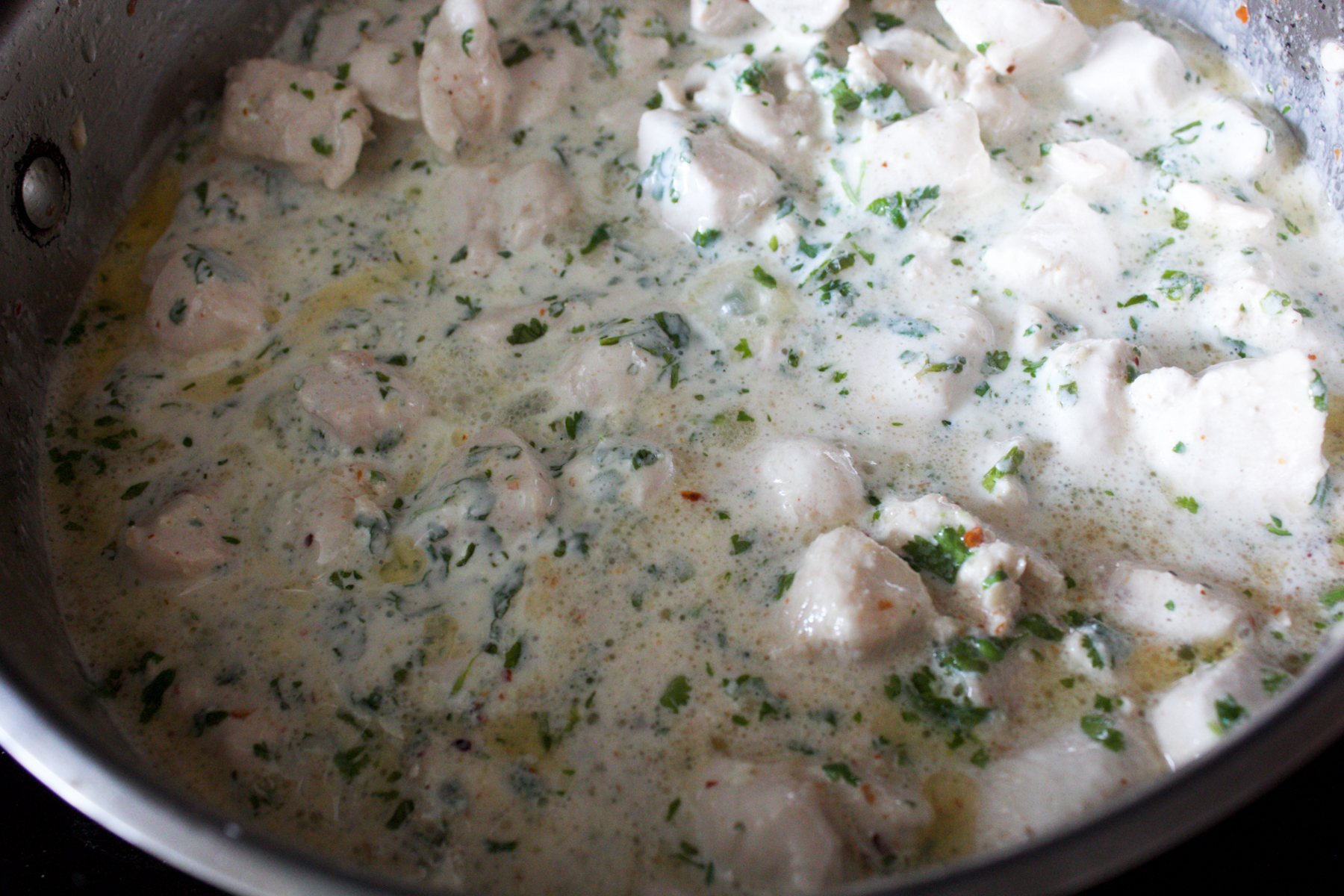 Adding yogurt to chicken