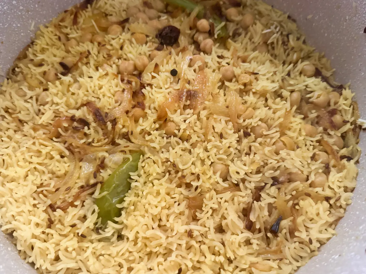 finished chana pulao