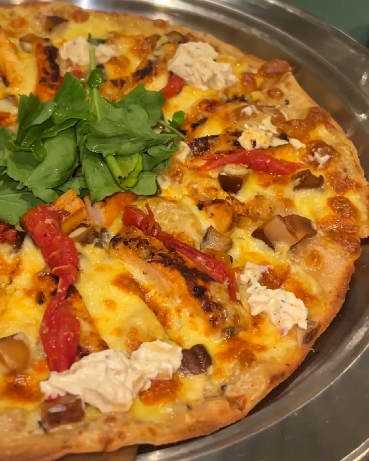 The bianca pizza on a wholewheat crust